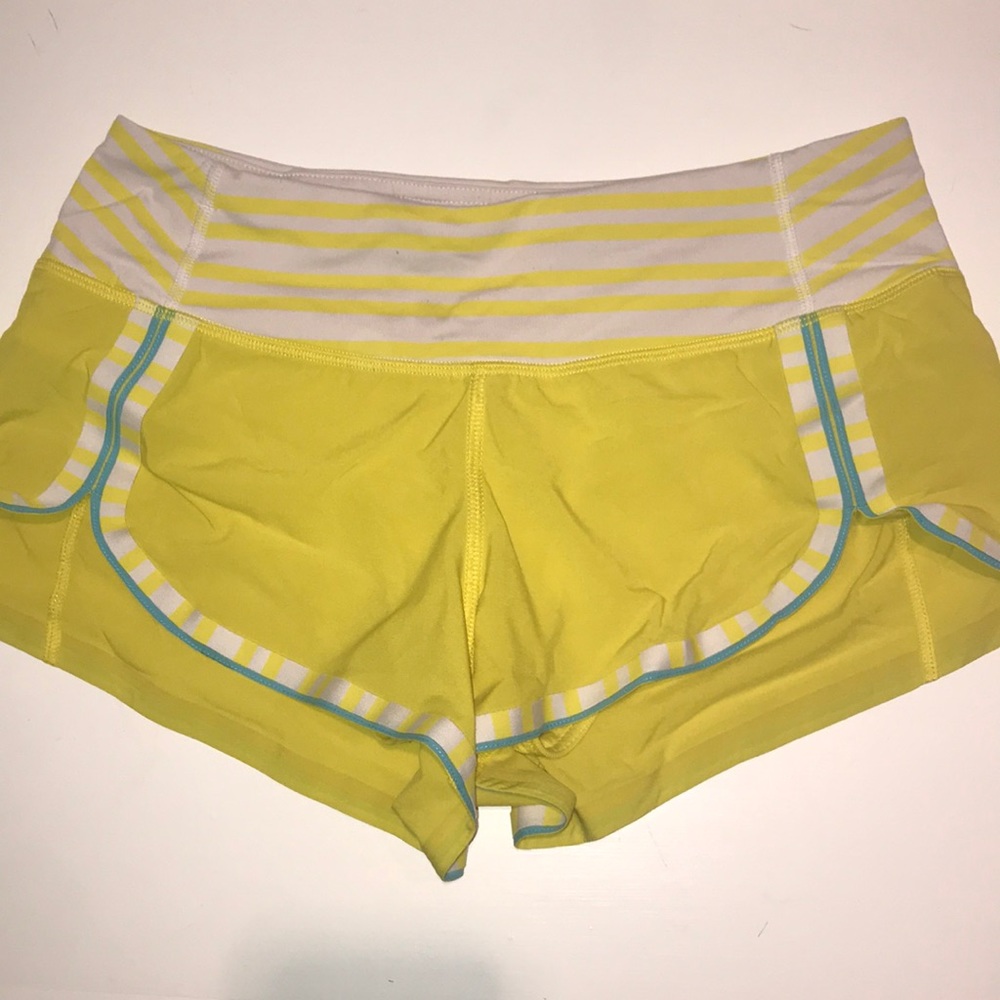 Yellow Lululemon shorts